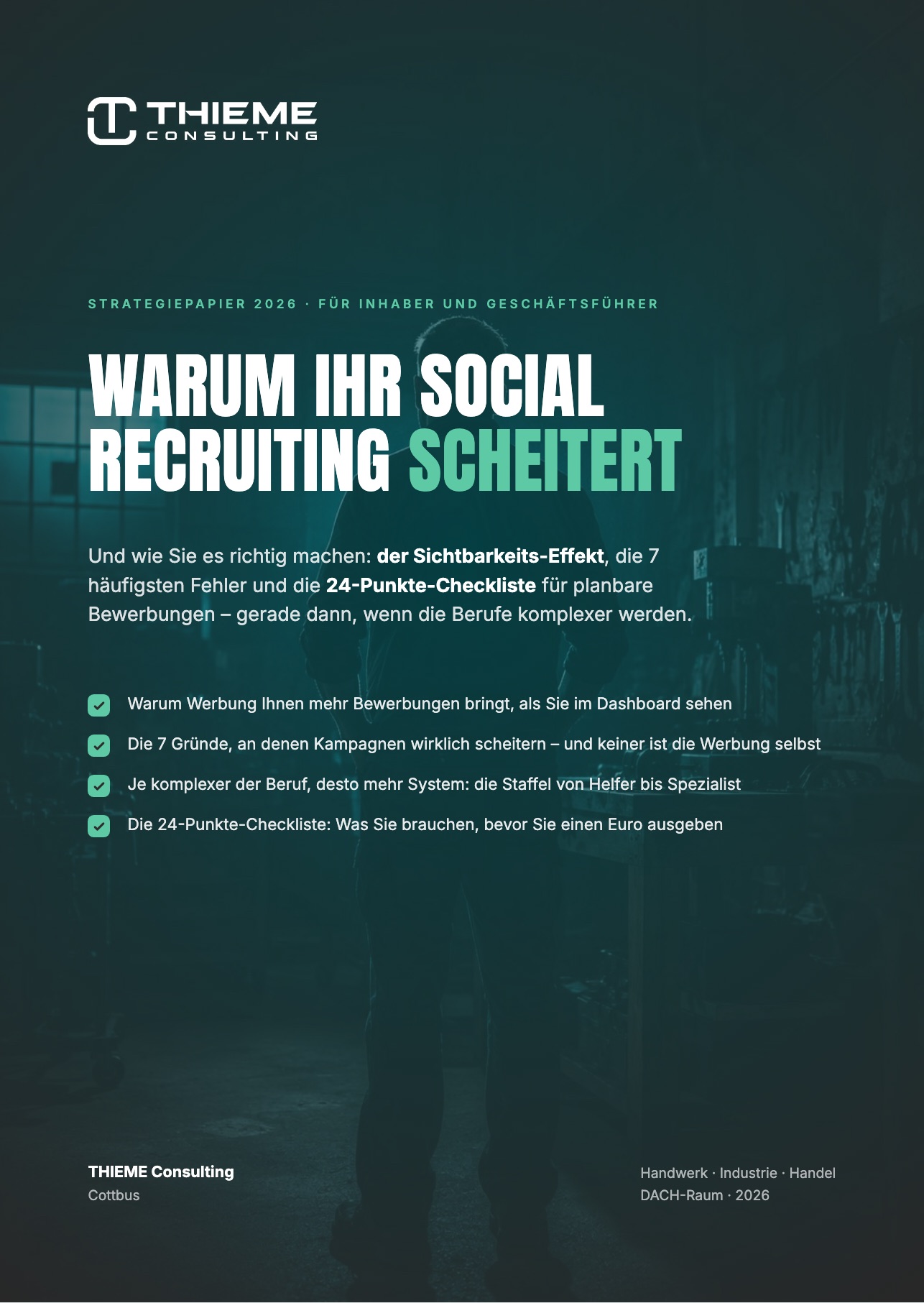Das Strategiepapier: Warum Ihr Social Recruiting scheitert – Cover, Sichtbarkeits-Effekt und Checkliste